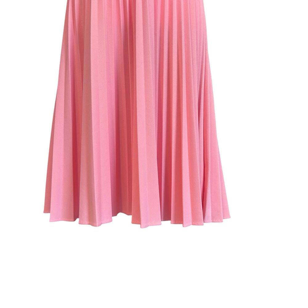 Vintage 80s Pleated Pink Midi Skirt Sz Medium - Picture 10 of 14